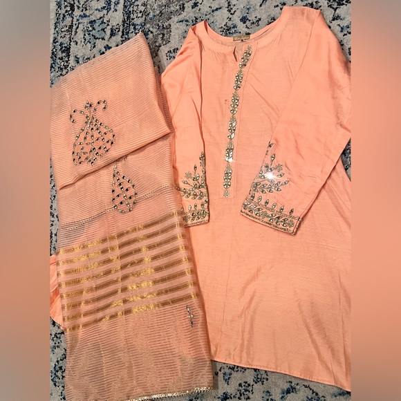 Mirror Work Dupatta and Shirt - Picture 1 of 3